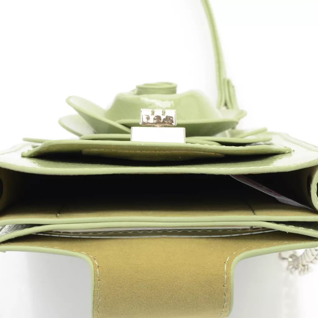 Mellow World "Rosa" Faux Patent LeatherFlower Detailed Phone Carrier - Image 5