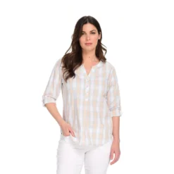 Plaid V-Neck Popover