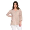 Mixed Stripe V-Neck Missy Tunic