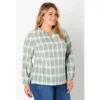 Textured Plaid Plus Size Popover