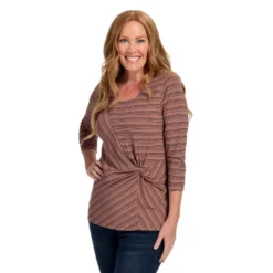 Twist Front Stripe Top