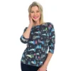 Festive 3/4 SleeveBoatneck Printed Tee