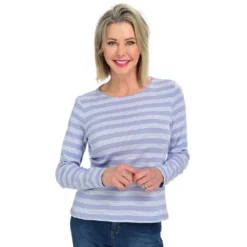 Long Sleeve Stripe Crew Neck Tee