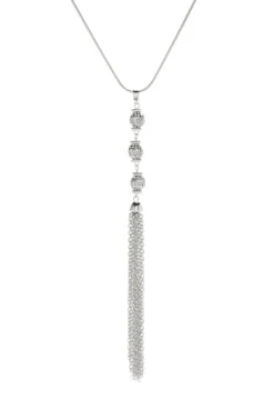 Long Y-Neck Pave Stone 26" Necklace