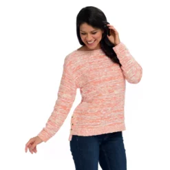 Marled Side Button Detail Sweater