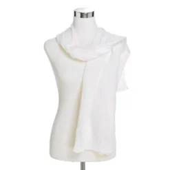 Embroidered Eyelet Border Scarf