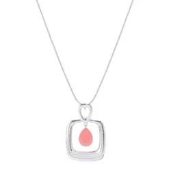 Long Square Drop Cat's Eye Pendant 32" Necklace