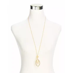 Faux Abalone Pendant 30" Necklace