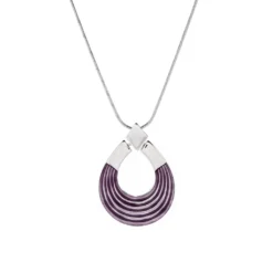 Enamel Teardrop Pendant 20" Necklace