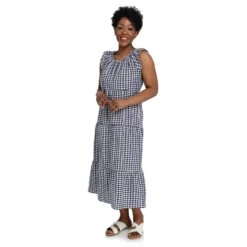 Gingham Flutter Sleeve Dress