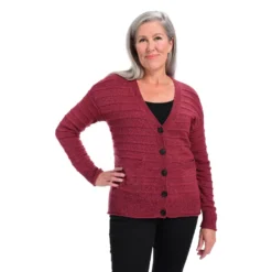 Ottoman RibV-Neck Cardigan