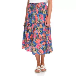 Two TierMulti Floral Skirt