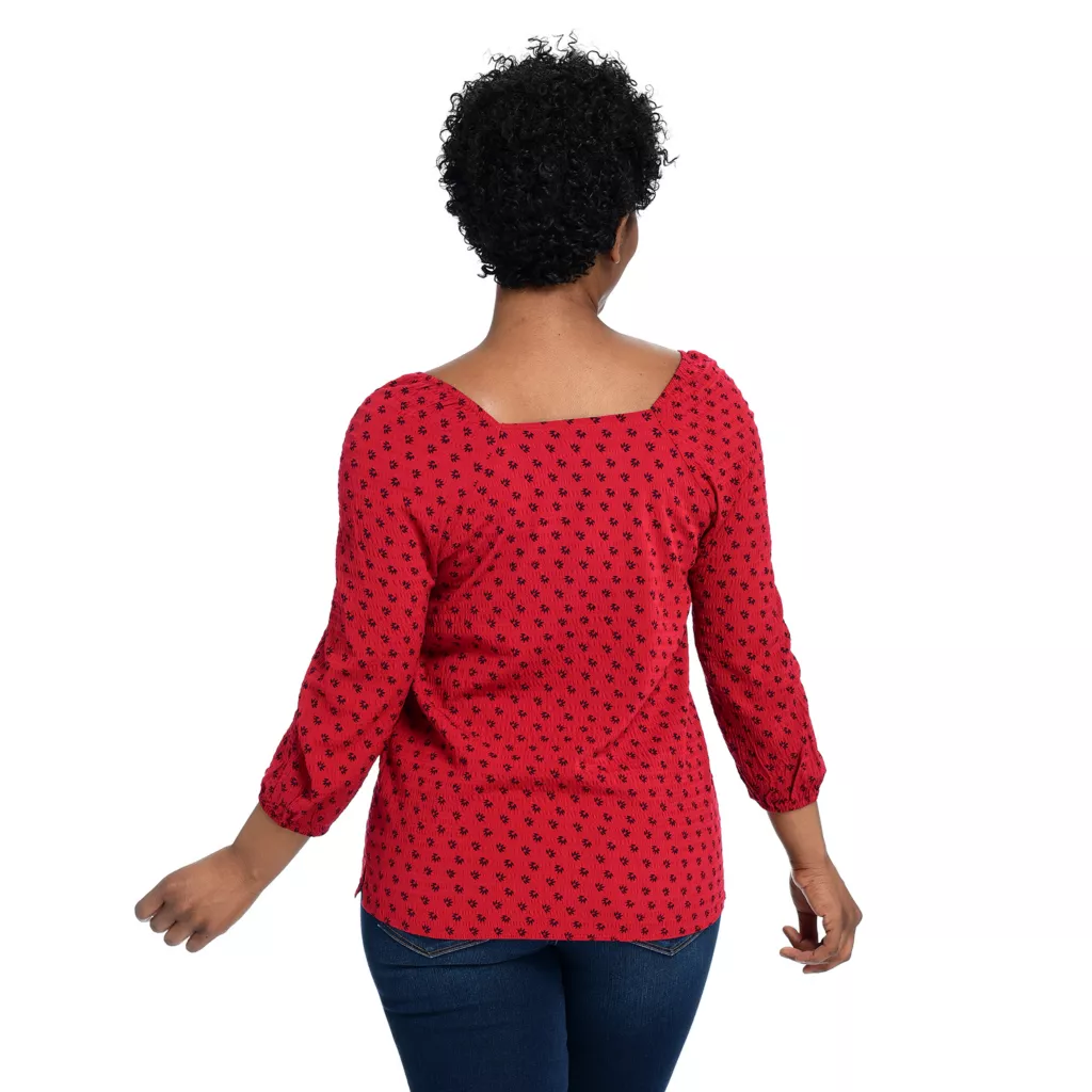 3/4 Sleeve Square Neck Blouse - Image 3