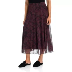 Abstract Print Mesh Skirt