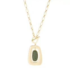 Semi-Precious Toggle Pendant 30" Necklace