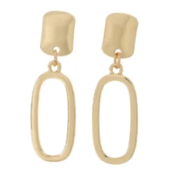 Drop Oval Post Earrings