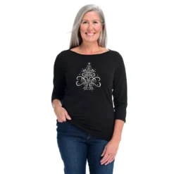 Holiday 3/4Sleeve BoatneckTee