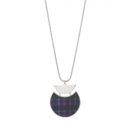 Plaid Pendant 32" Necklace