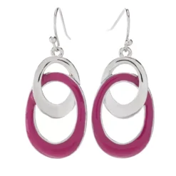 Colorful Linked Rings Fish Hook Earrings