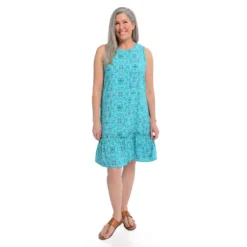 Printed TieSleeveless Dress