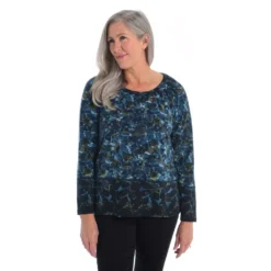 Border PrintLong SleeveTop