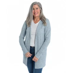 Relaxed Restyled Hooded RibKnit Cardigan