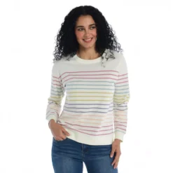 Relaxed RestyledStriped CrewNeck Sweatshirt